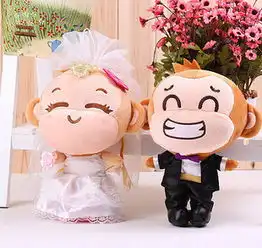  正版婚纱悠嘻猴公仔嘻哈猴车头娃娃婚车娃娃堆糖,美好生活研究所