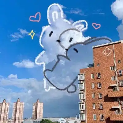  创意可爱云朵头像天空白云创意爱心图片