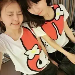  2012夏装新款女装小兔耳朵可爱卡通女生t恤街头潮流纯棉女装