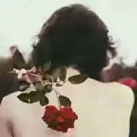  求一欧美女生手拿一枝玫瑰的头像