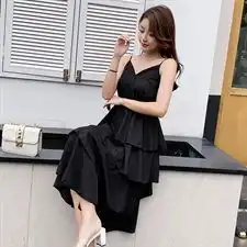 2019夏季新款蛋糕裙吊带裙波点海边度假裙沙滩裙女露背连衣裙 2019夏季新款蛋糕裙吊带裙波点海边度假裙沙滩裙女露背连衣裙