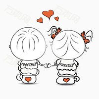  简单线条情侣头像微信唯美微信头像图片大全