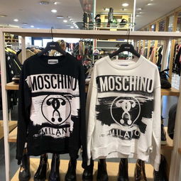  moschino莫斯奇诺男女同款情侣款印花圆领卫衣黑白两色现货