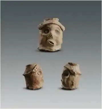  新石器时代红陶人头像