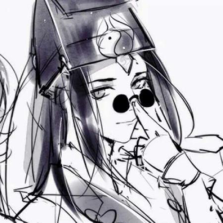  古风手绘情侣头像一对,连微笑都有眼泪