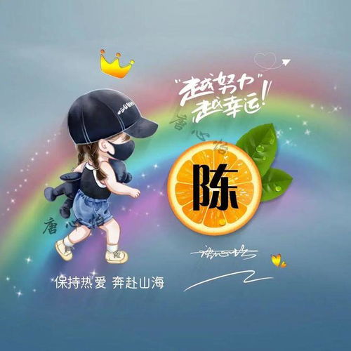  姓氏头像第521期,可爱卡通情侣个性签名头像,越努力越幸运