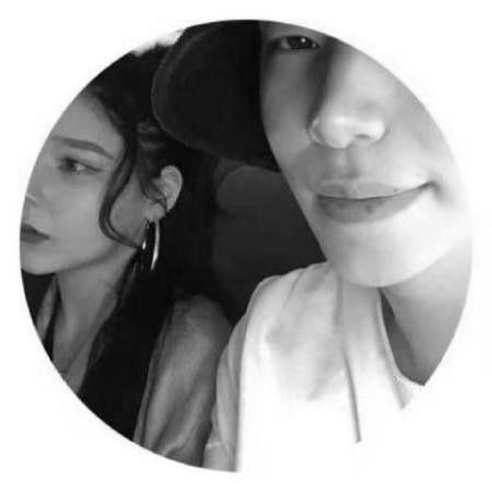  黑白情侣头像一男一女,个性创意圆形边框的